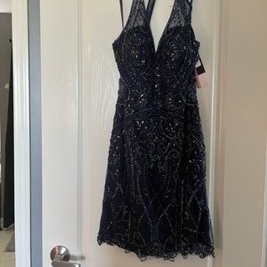 Navy blue beaded dress